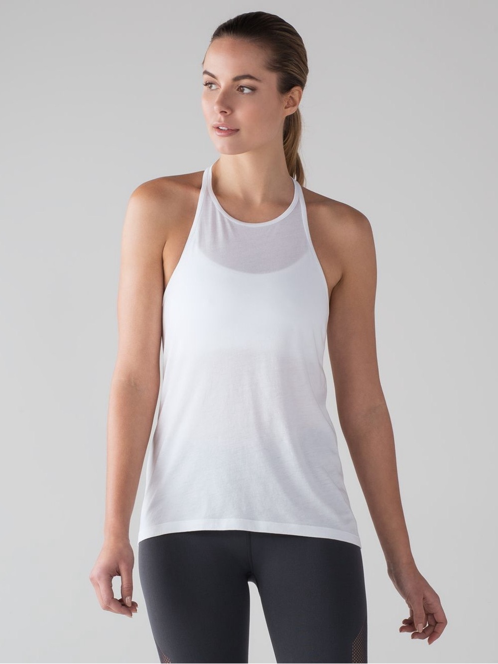 Lululemon Trapeze Racerback Tank White Open Back Size M